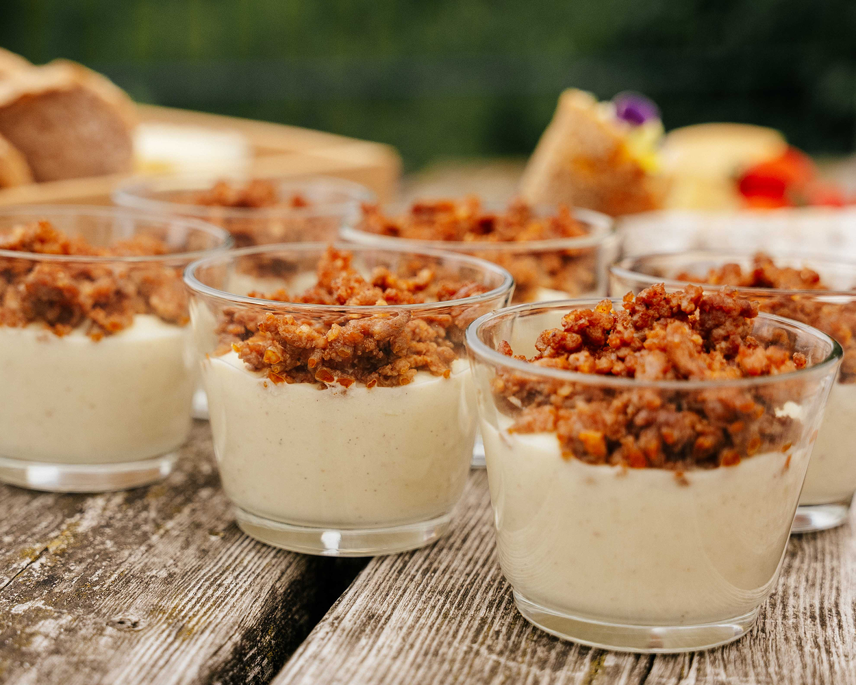 Verrines de mousseline parmentière